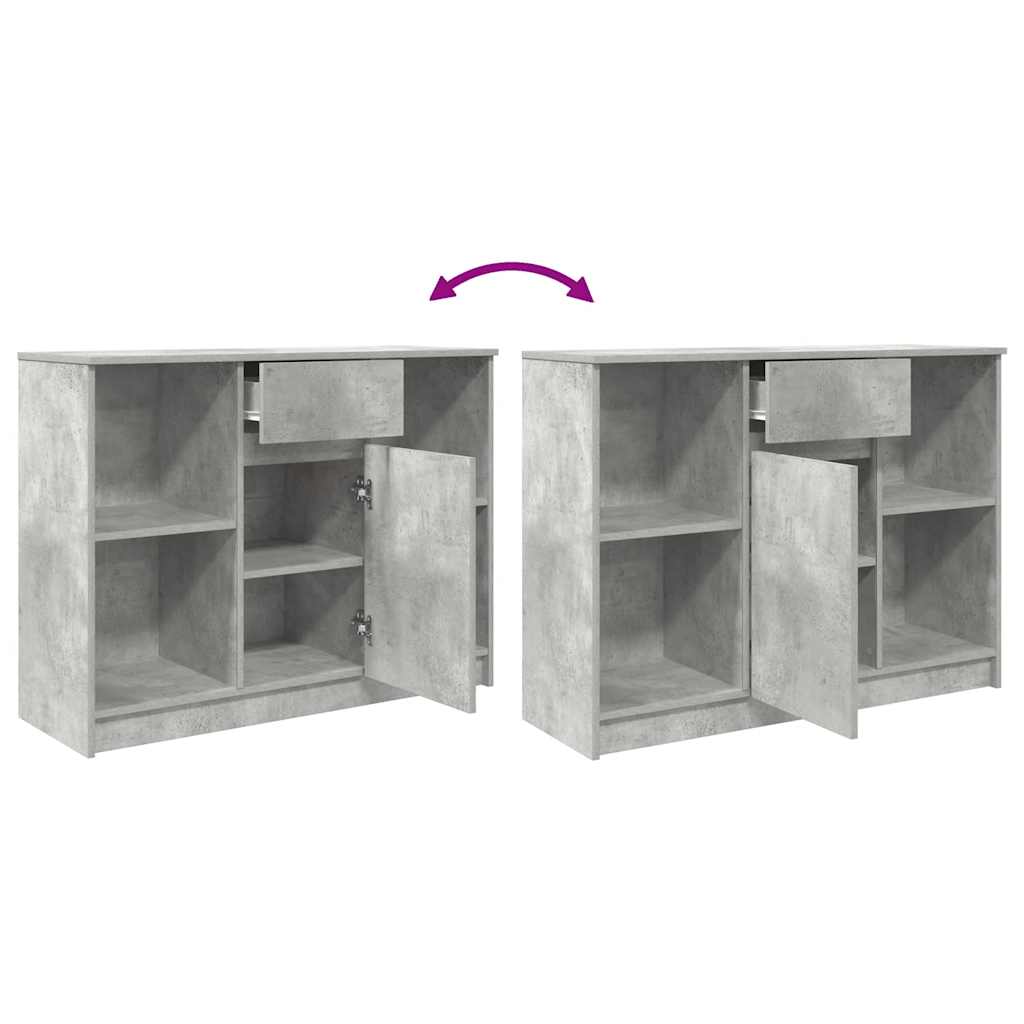 Sideboard with Drawer Concrete Grey 101x35x76 cm Engineered Wood