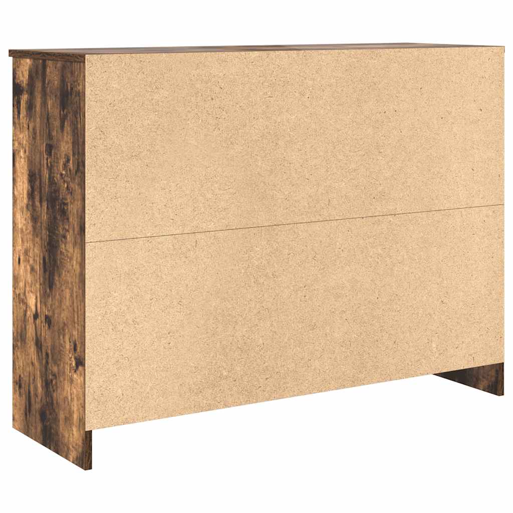 Sideboard with Drawer Smoked Oak 101x35x76 cm Engineered Wood