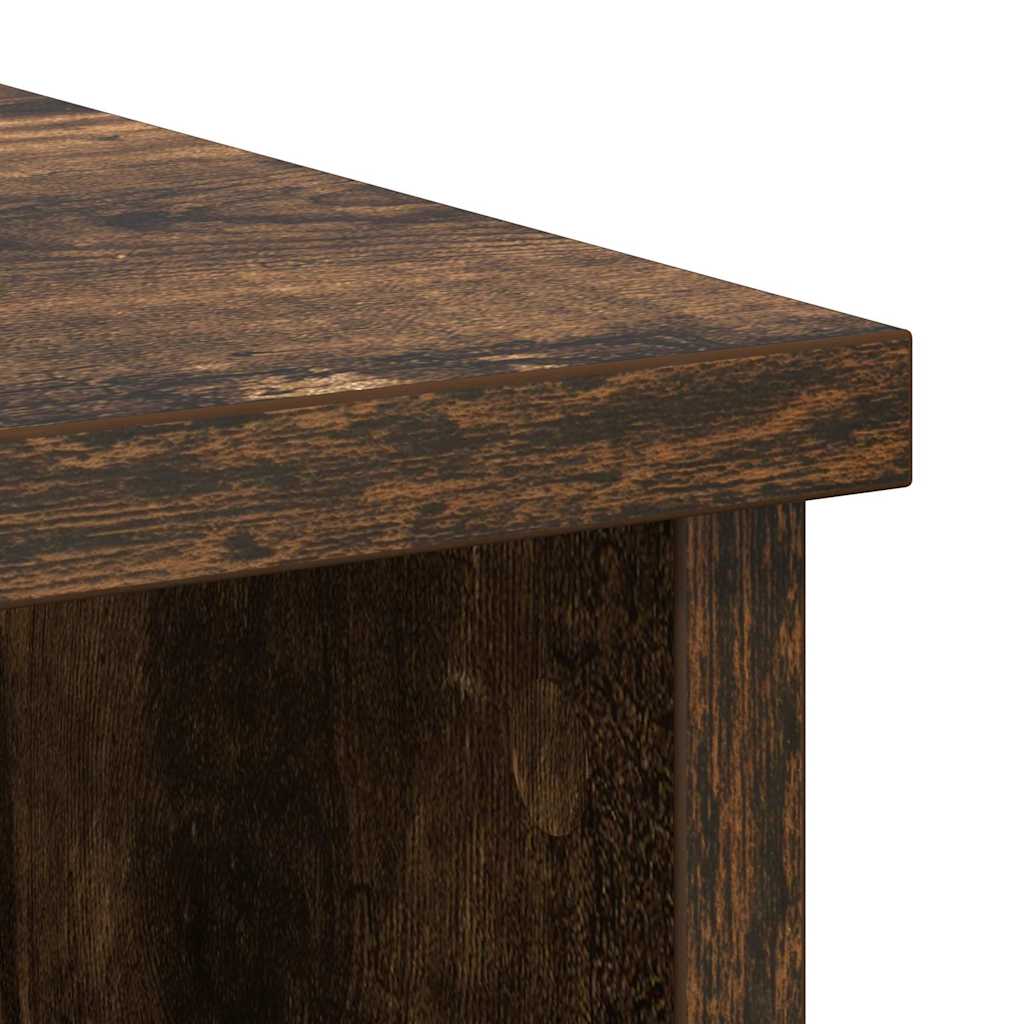 Sideboard with Drawer Smoked Oak 101x35x76 cm Engineered Wood