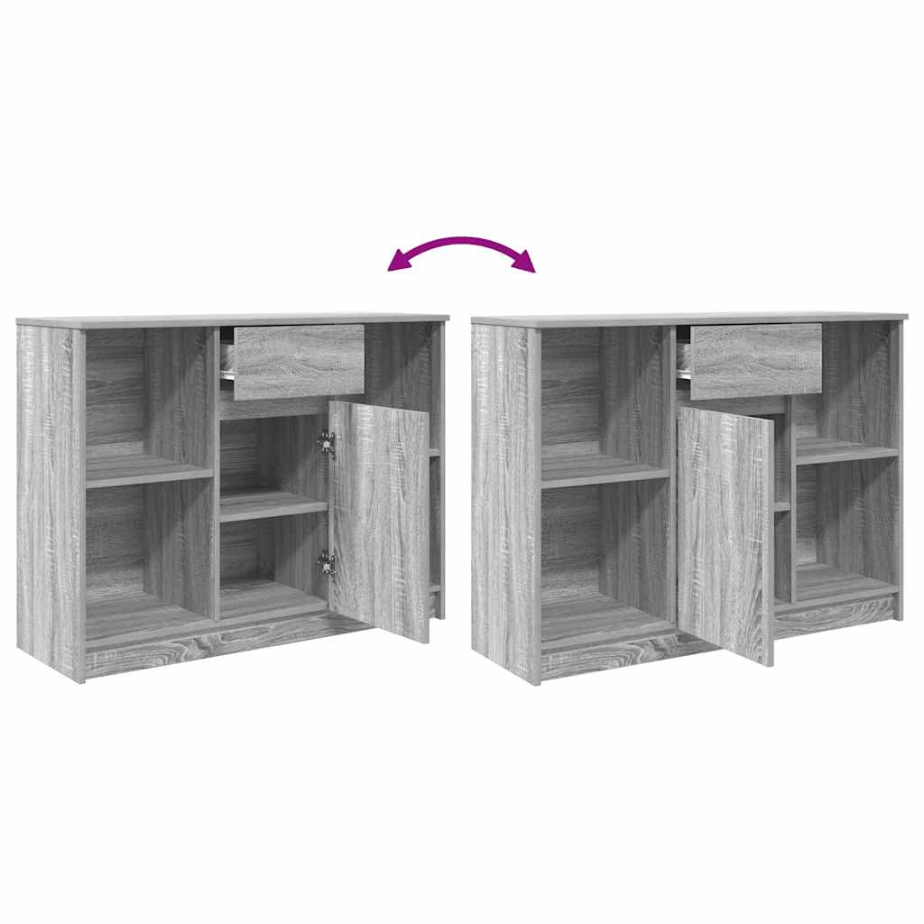 Sideboard with Drawer Grey Sonoma 101x35x76 cm Engineered Wood