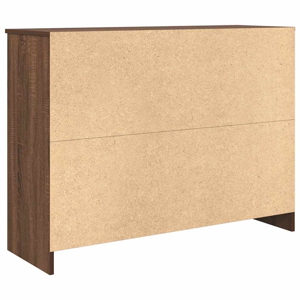 Sideboard with Drawer Brown Oak 101x35x76 cm Engineered Wood