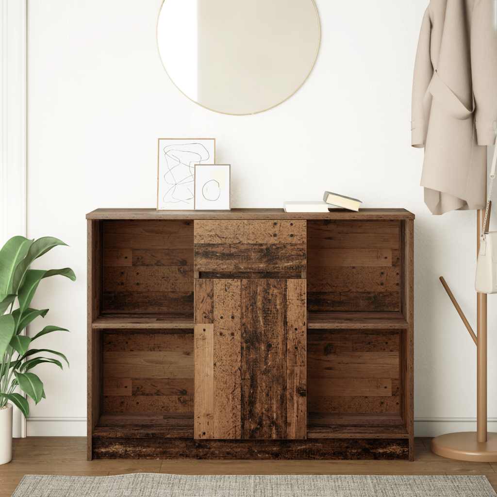 Sideboard with Drawer Old Wood 101x35x76 cm Engineered Wood