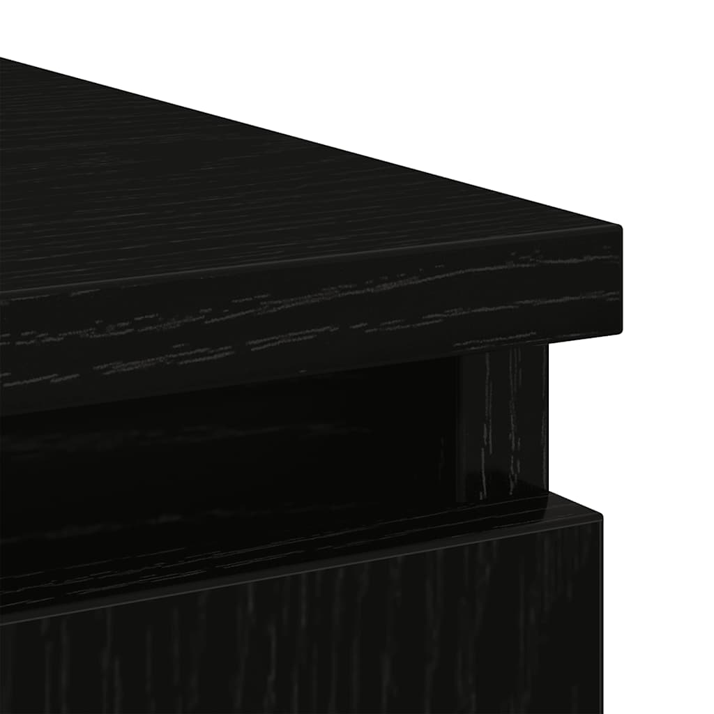 Sideboard with Drawer Black Oak 71x35x65 cm Engineered Wood