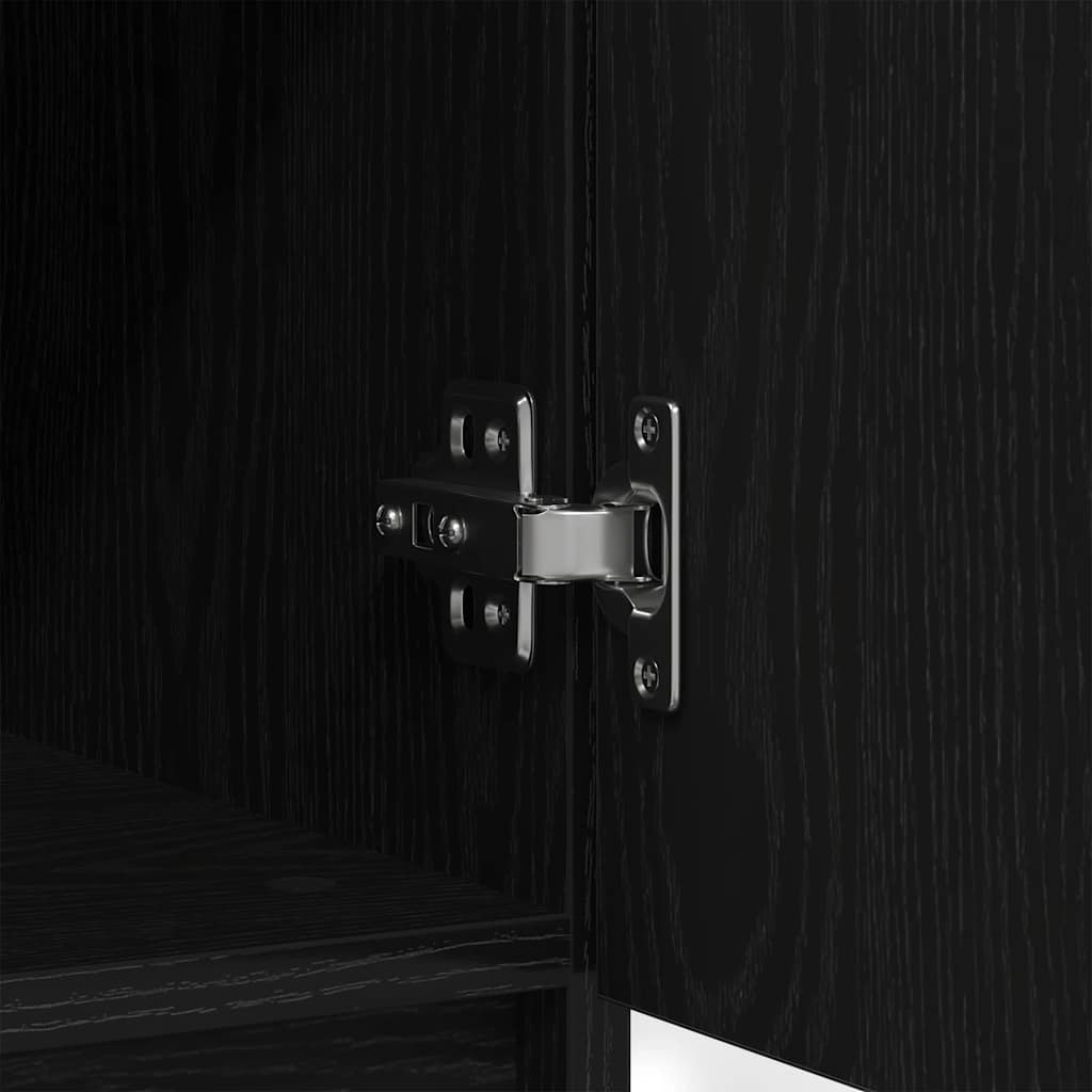 Sideboard with Drawer Black Oak 71x35x65 cm Engineered Wood