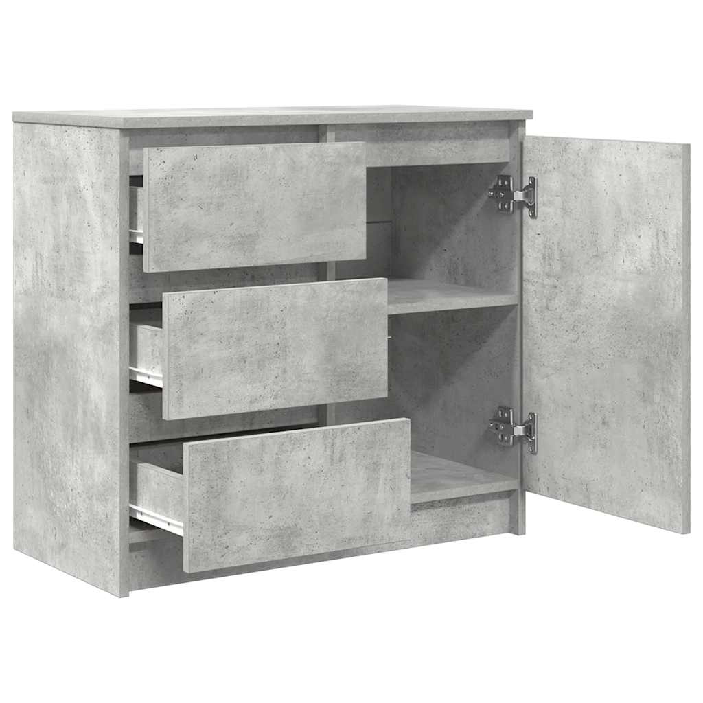 Sideboard with Drawer Concrete Grey 71x35x65 cm Engineered Wood