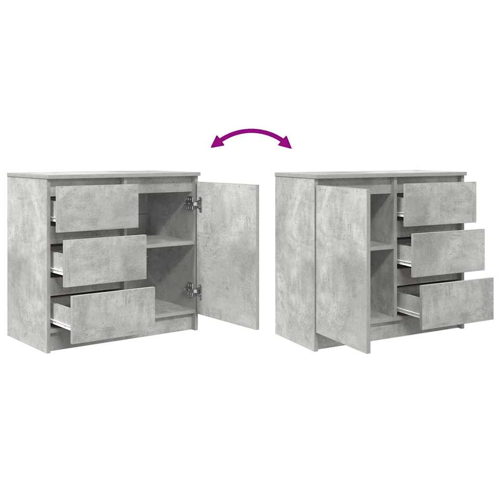 Sideboard with Drawer Concrete Grey 71x35x65 cm Engineered Wood