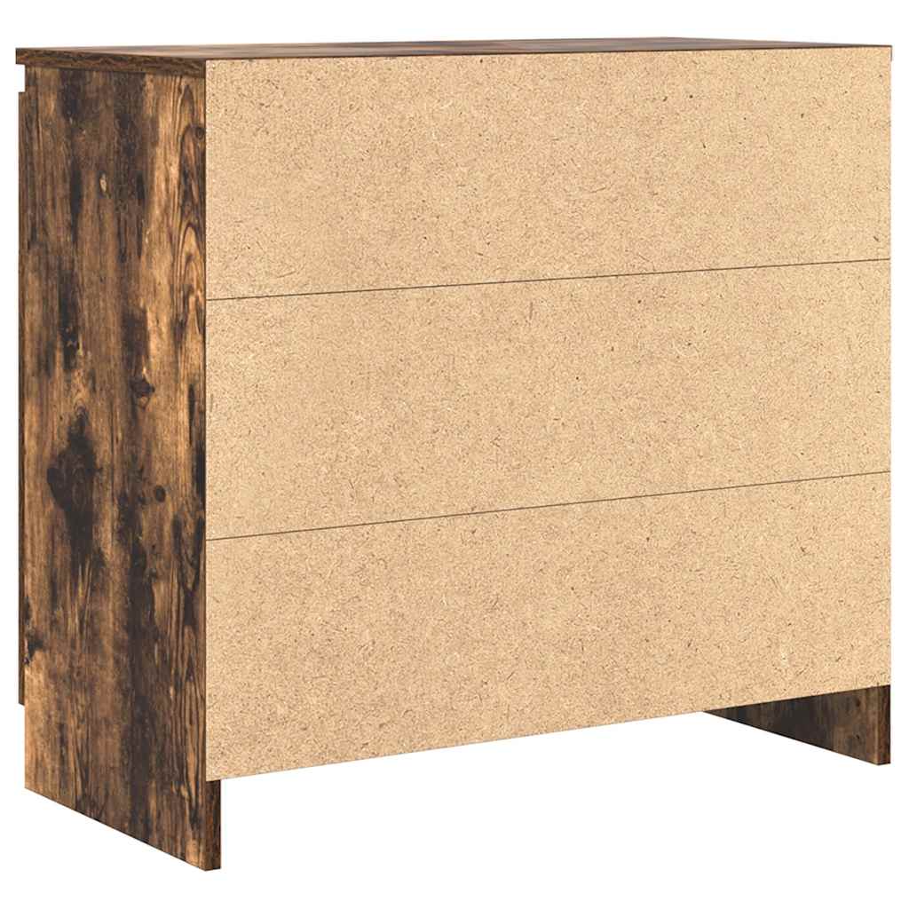 Sideboard with Drawer Smoked Oak 71x35x65 cm Engineered Wood