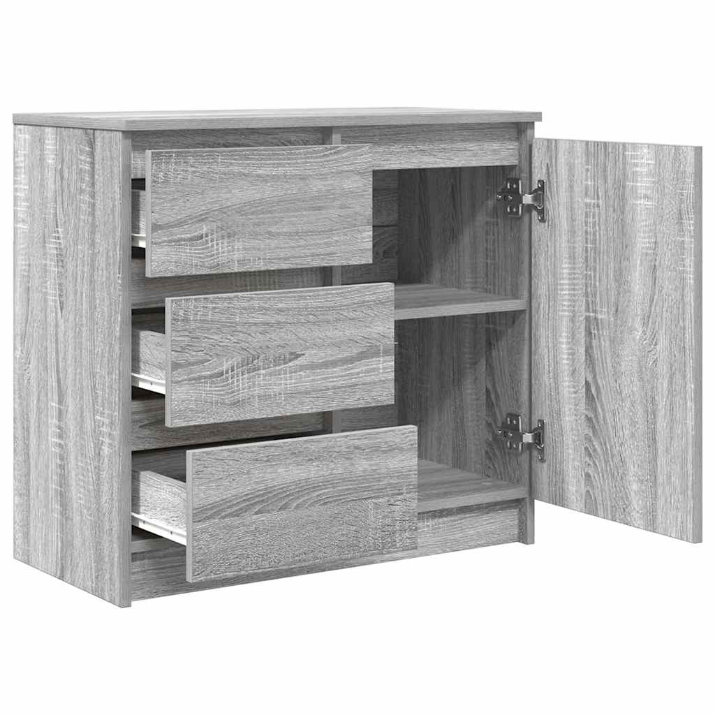 Sideboard with Drawer Grey Sonoma 71x35x65 cm Engineered Wood