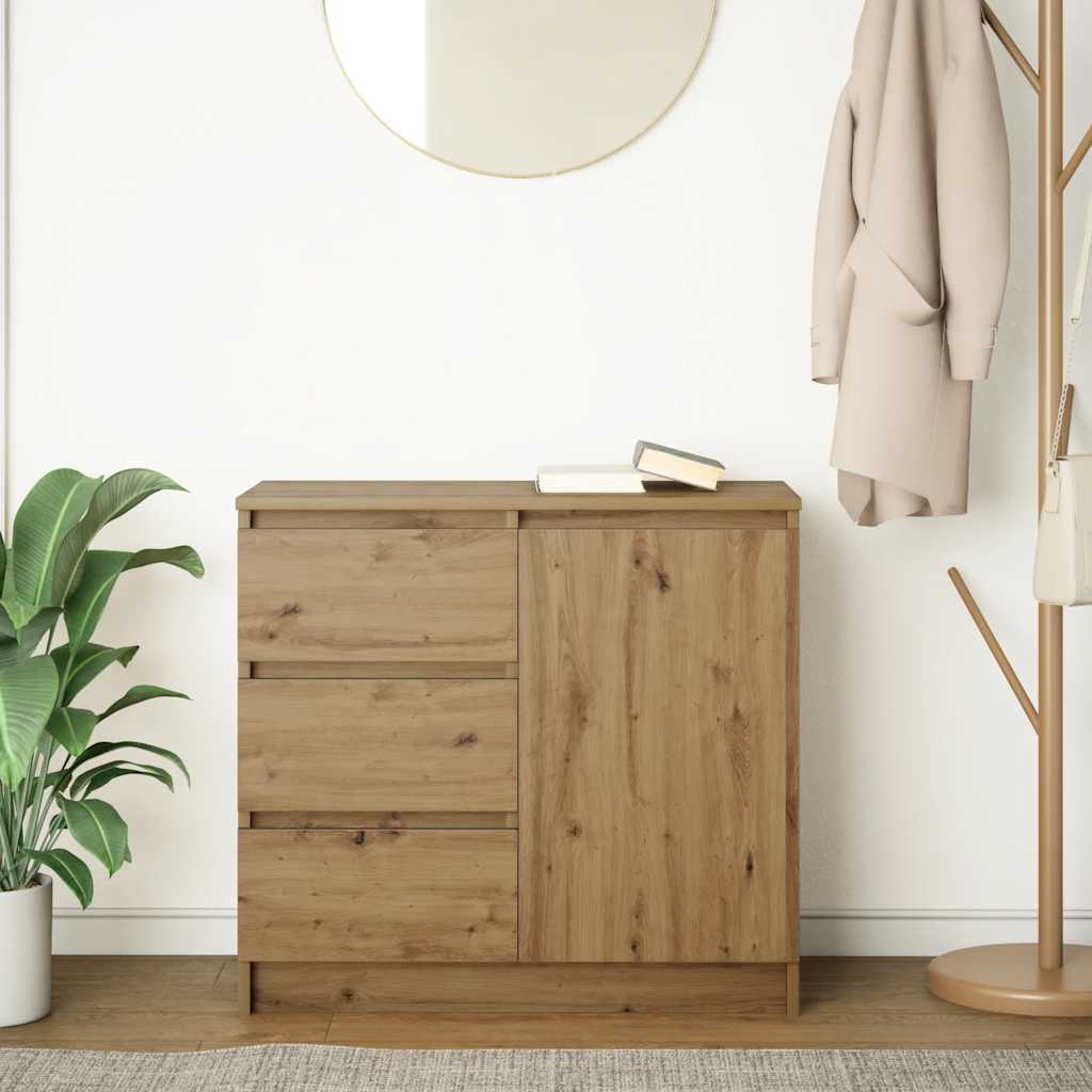 Sideboard with Drawer Artisan Oak 71x35x65 cm Engineered Wood