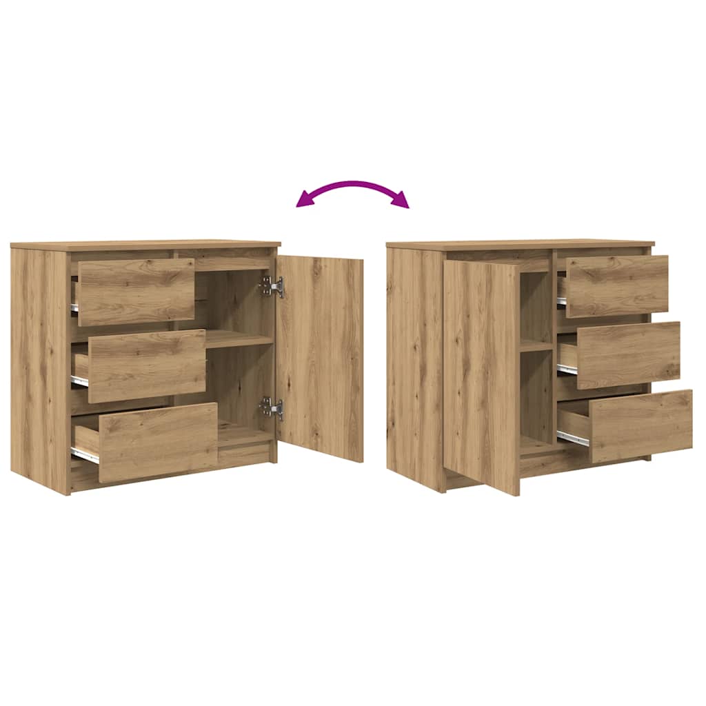Sideboard with Drawer Artisan Oak 71x35x65 cm Engineered Wood