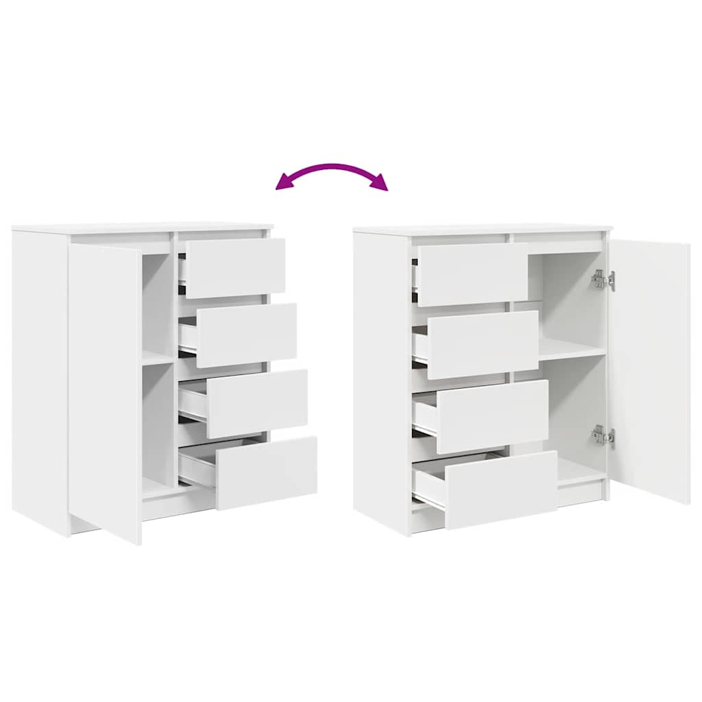 Sideboard with Drawers White 71x35x84 cm Engineered Wood