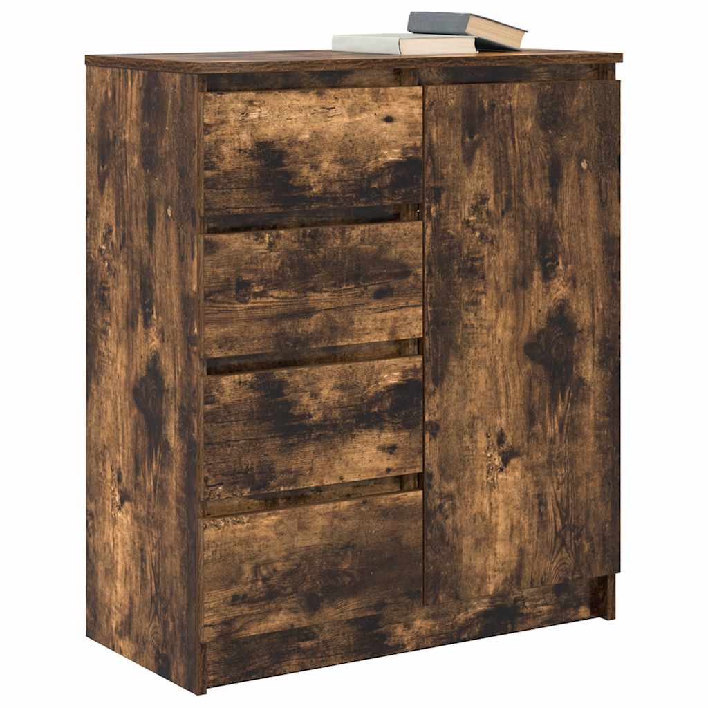 Sideboard with Drawers Smoked Oak 71x35x84 cm Engineered Wood