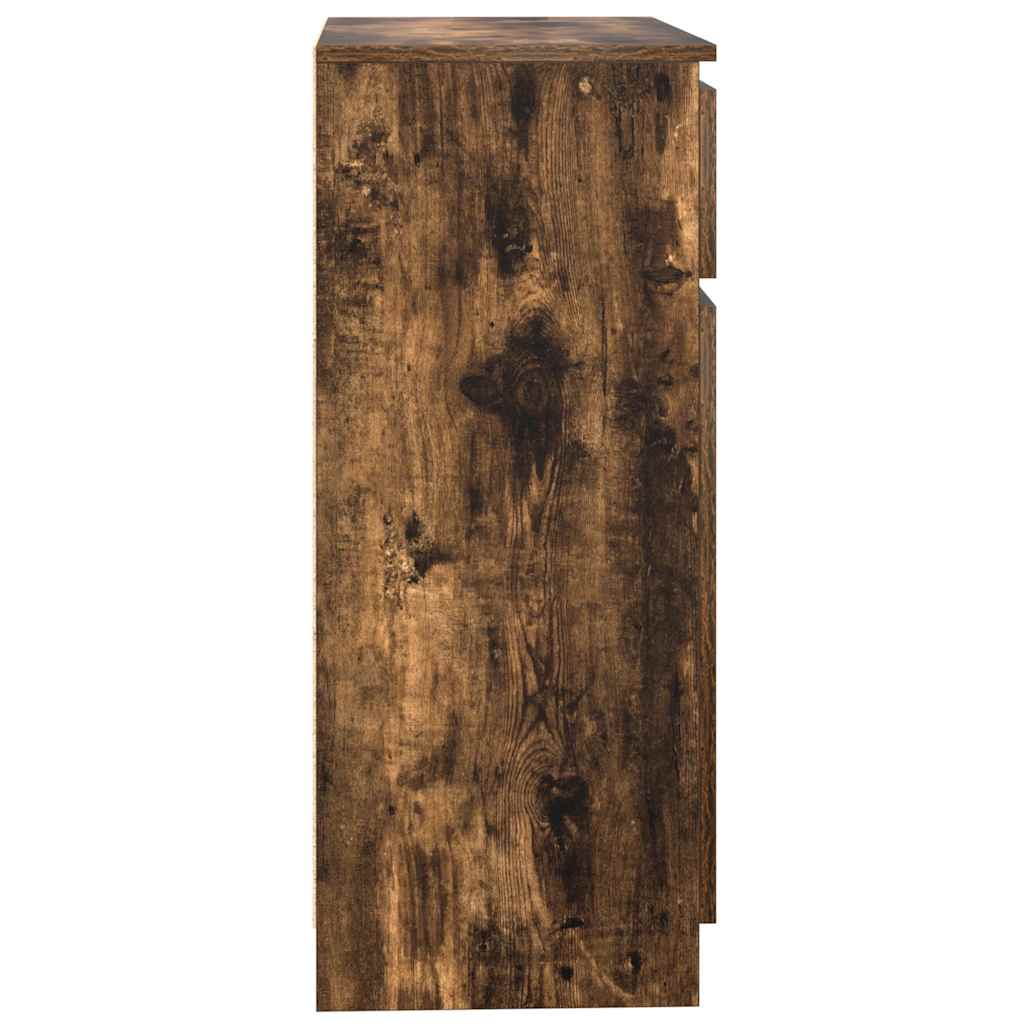 Sideboard with Drawer Smoked Oak 71x35x84 cm Engineered Wood