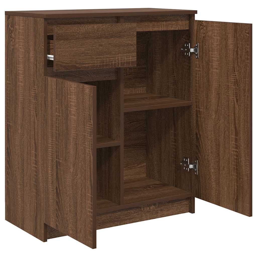 Sideboard with Drawer Brown Oak 71x35x84 cm Engineered Wood