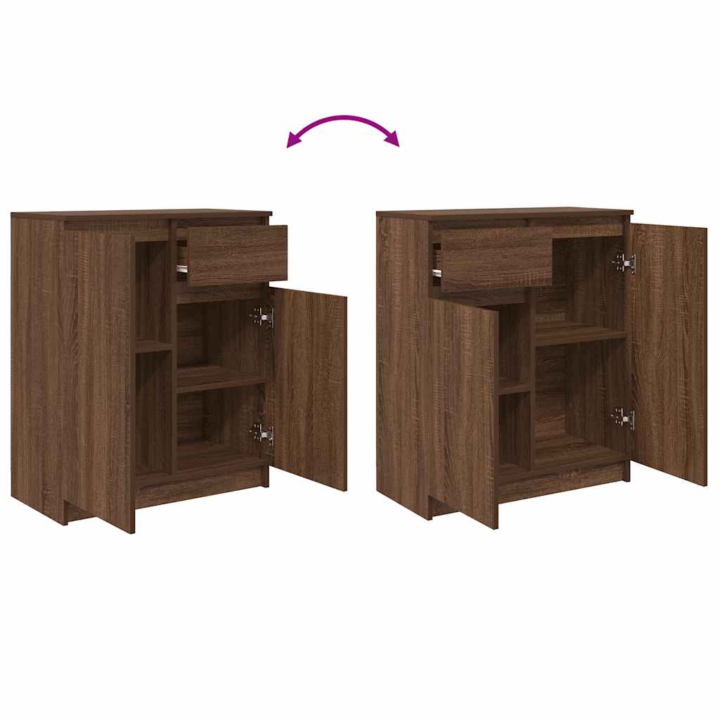 Sideboard with Drawer Brown Oak 71x35x84 cm Engineered Wood