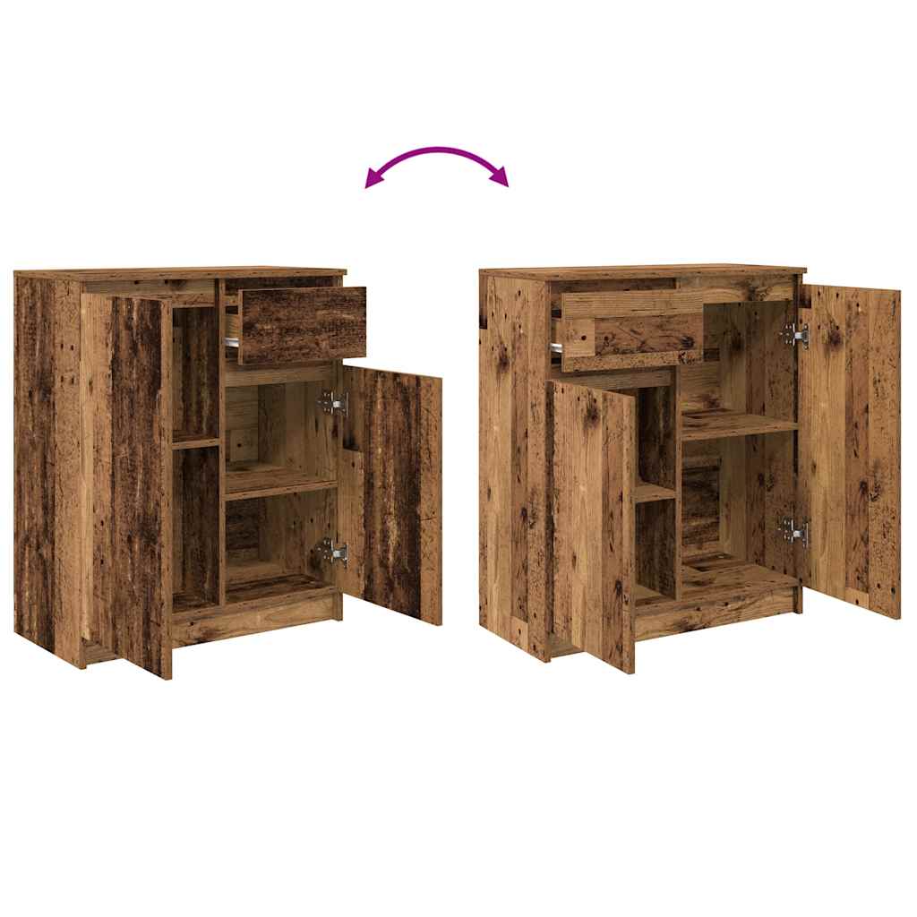 Sideboard with Drawer Old Wood 71x35x84 cm Engineered Wood