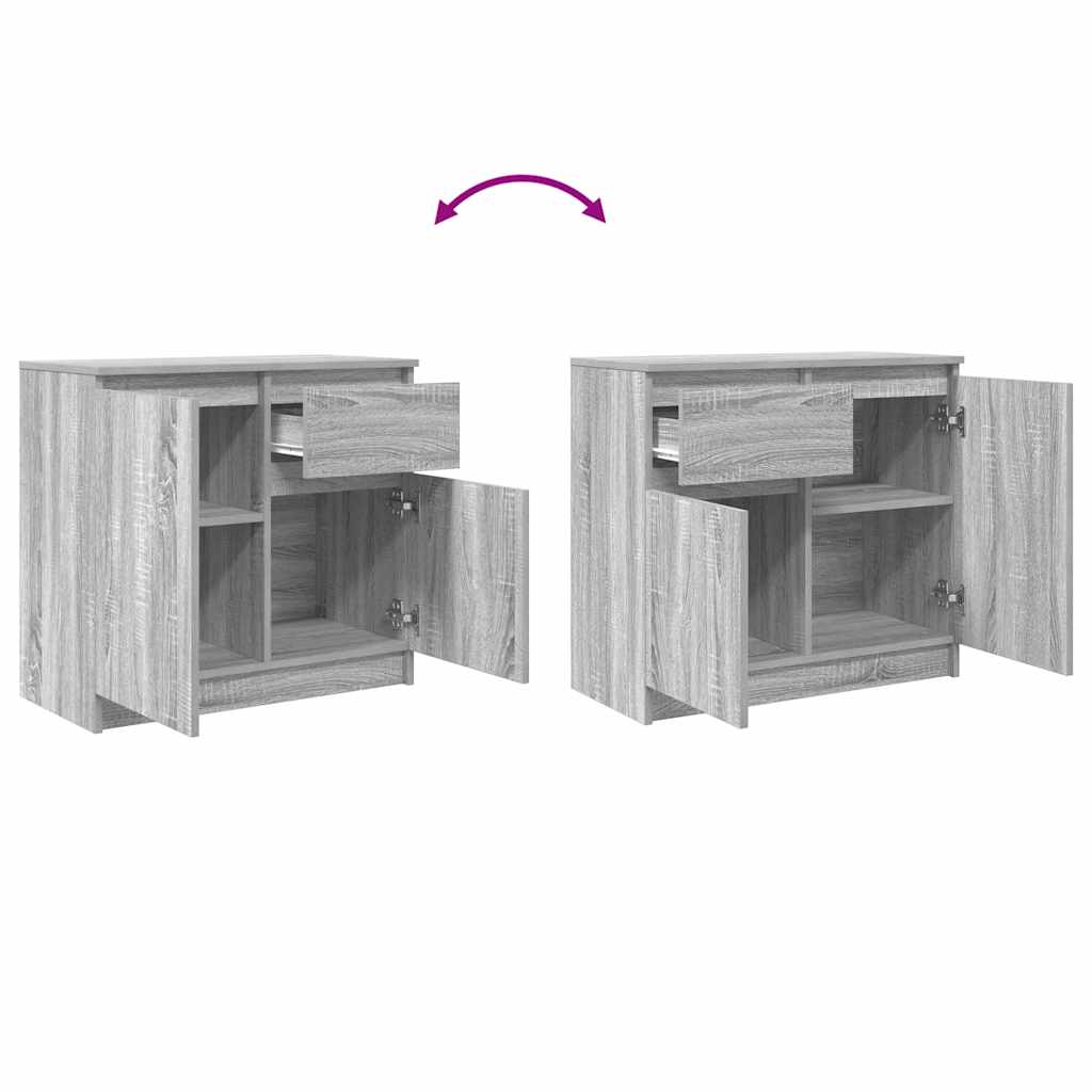 Sideboard with Drawer Grey Sonoma 71x35x65 cm Engineered Wood