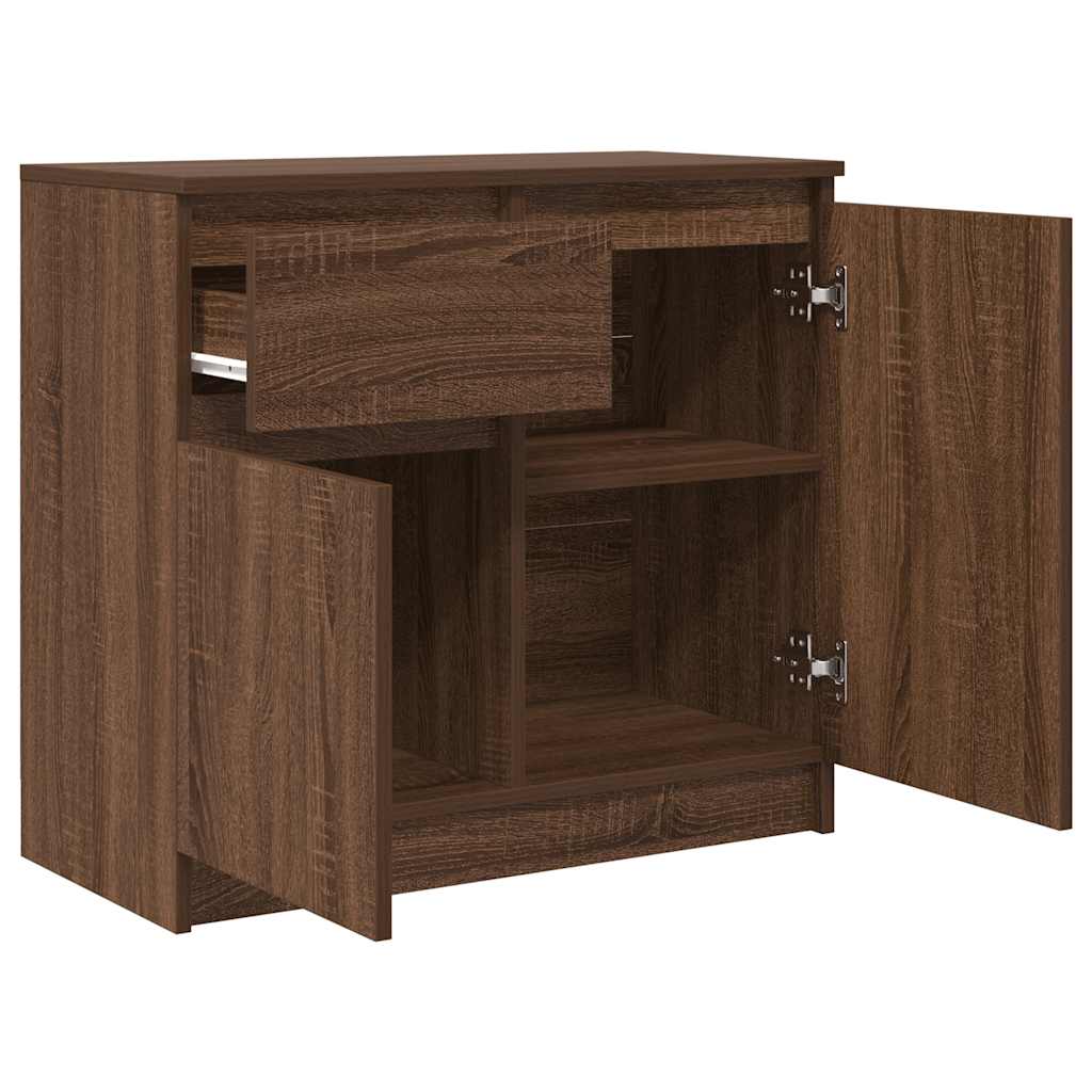 Sideboard with Drawer Brown Oak 71x35x65 cm Engineered Wood