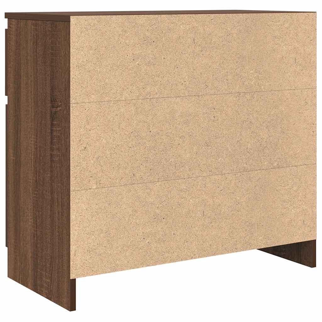 Sideboard with Drawer Brown Oak 71x35x65 cm Engineered Wood