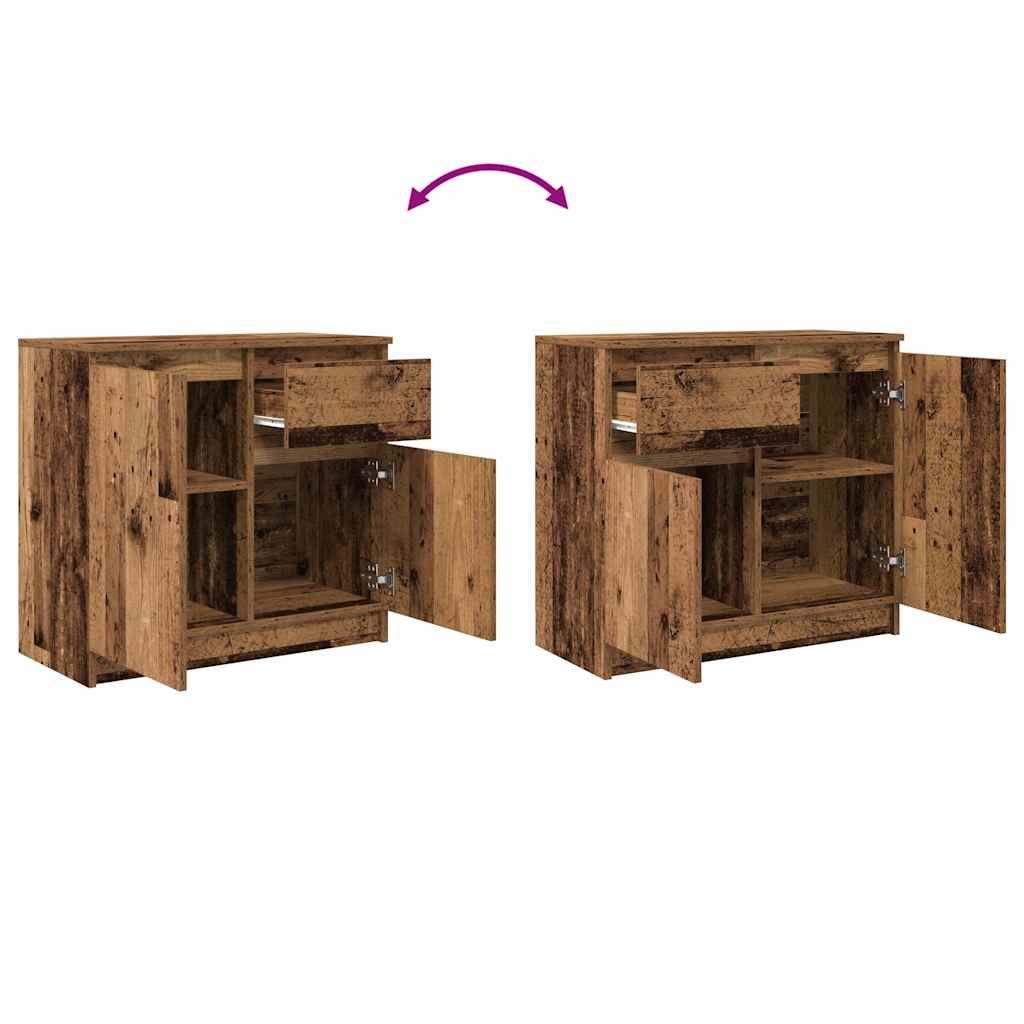 Sideboard with Drawer Old Wood 71x35x65 cm Engineered Wood