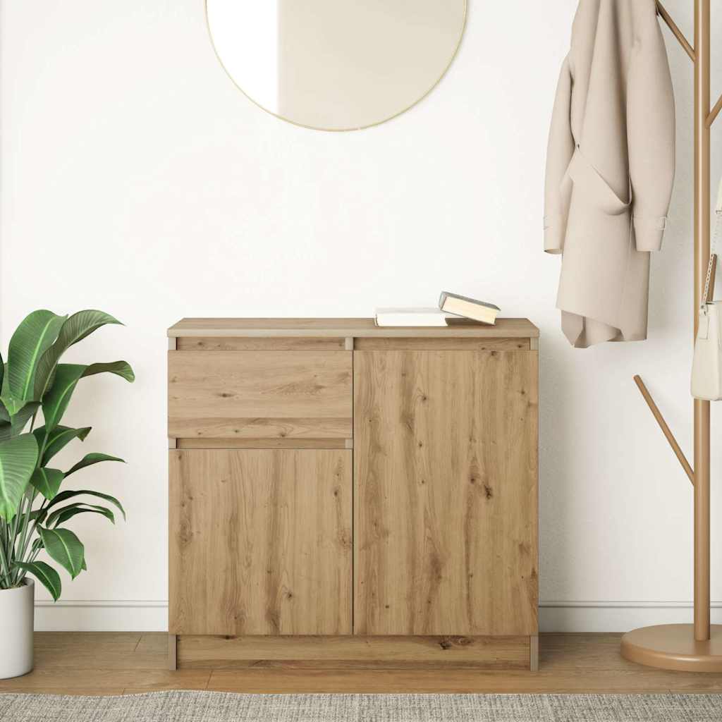 Sideboard with Drawer Artisan Oak 71x35x65 cm Engineered Wood