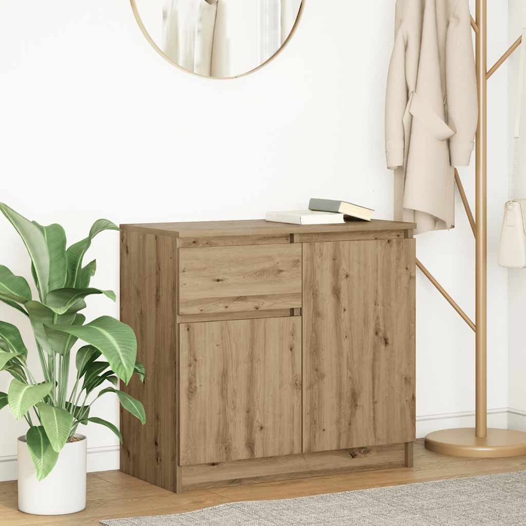 Sideboard with Drawer Artisan Oak 71x35x65 cm Engineered Wood