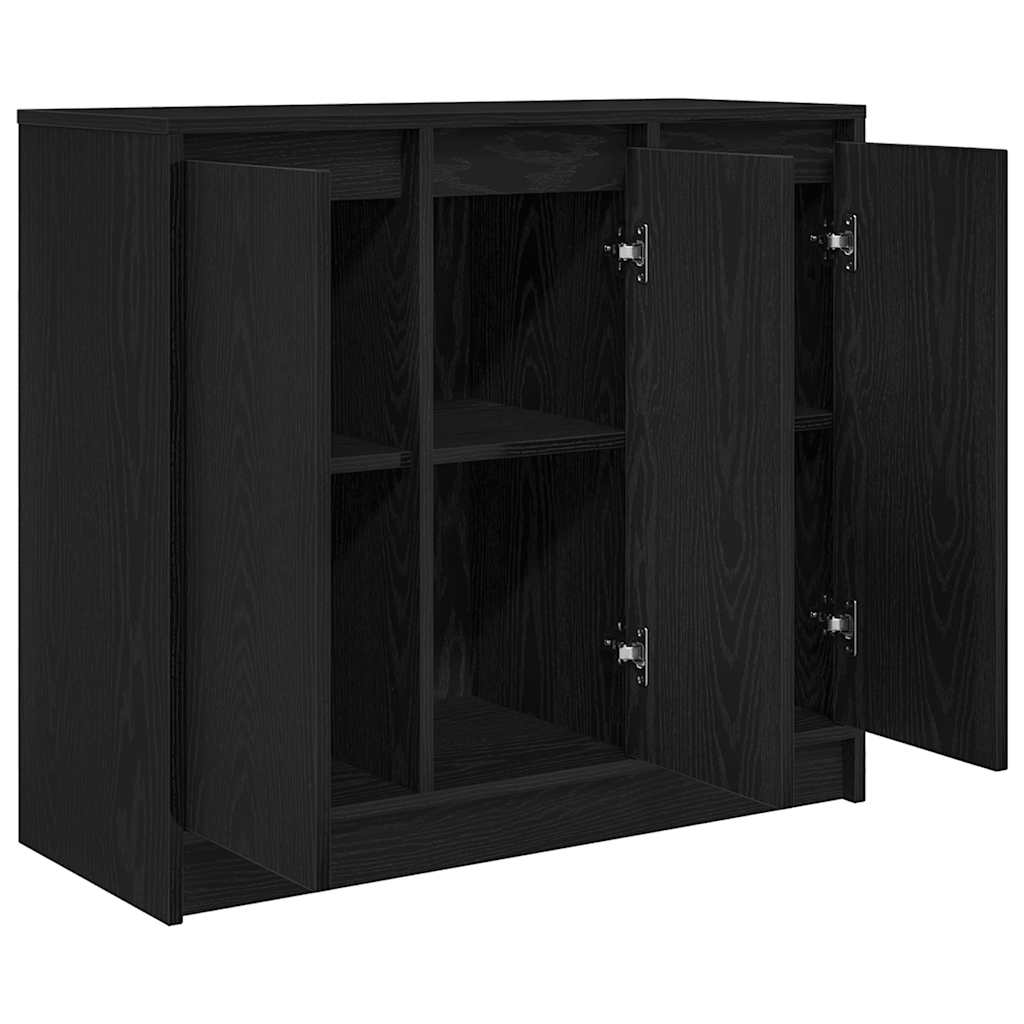 Sideboard Black Oak 85x34x76 cm Engineered Wood
