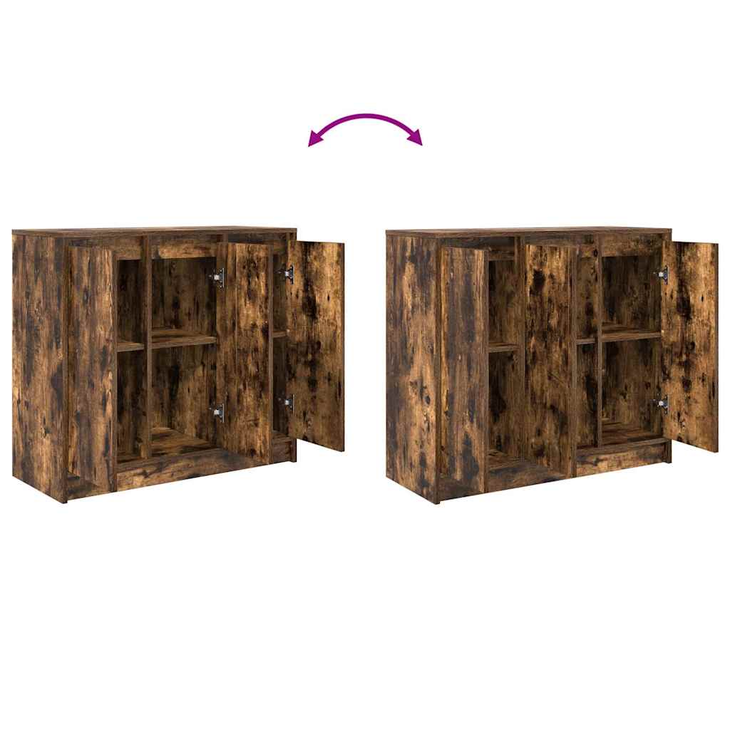Sideboard Smoked Oak 85x34x76 cm Engineered Wood