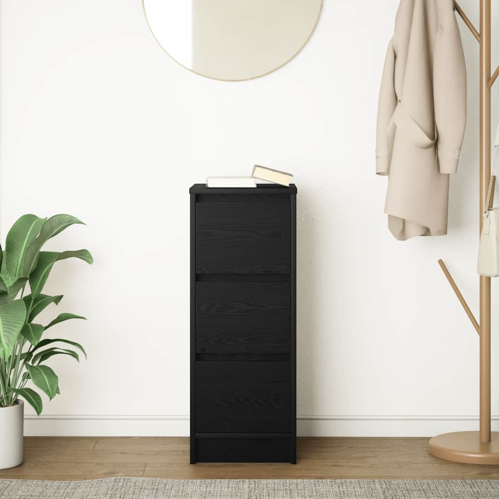 Sideboard Black Oak 29.5x34x76 cm Engineered Wood