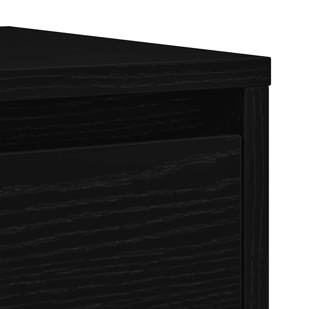 Sideboard Black Oak 29.5x34x76 cm Engineered Wood