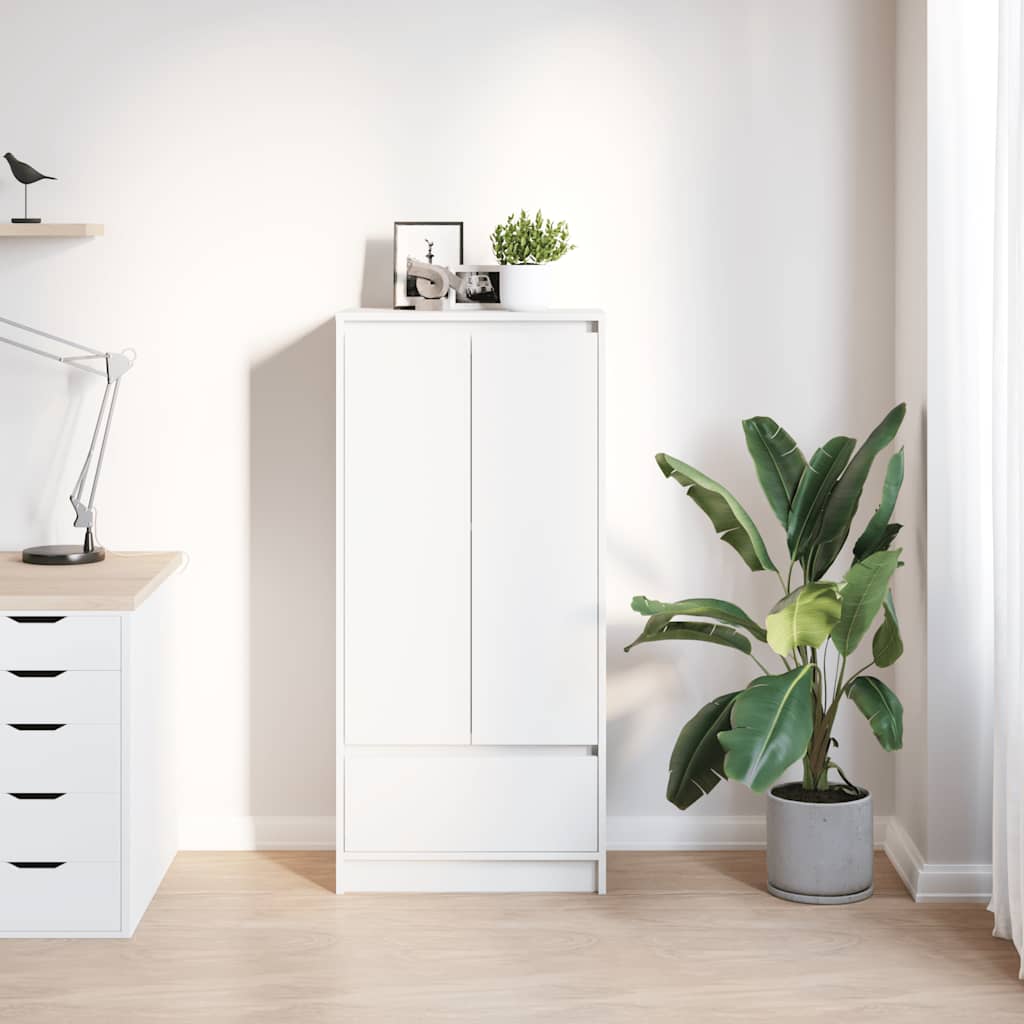 Cabinet with Drawer White 55.5x34x119.5 cm Engineered Wood