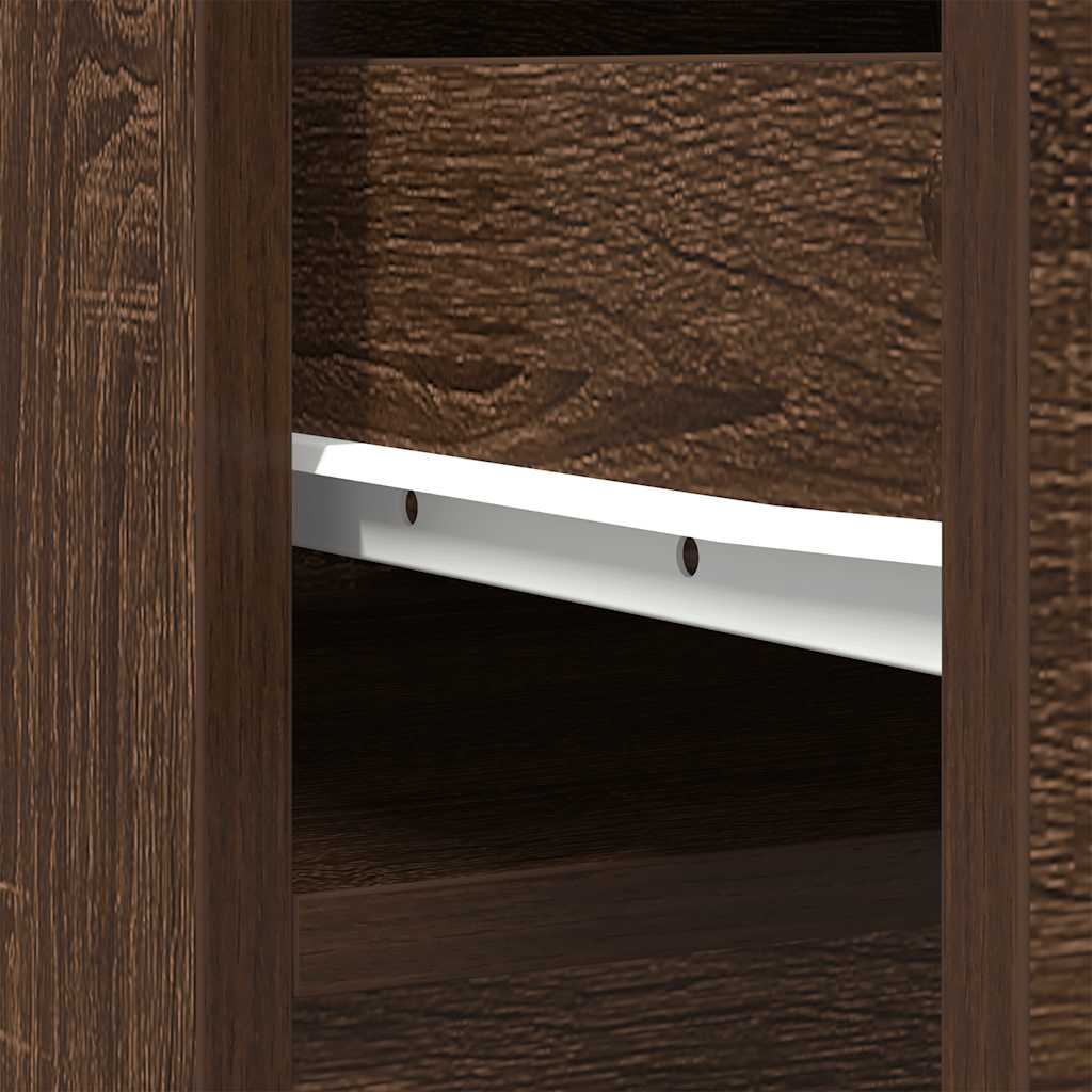 Highboard Brown Oak 37.5x35x180 cm Engineered Wood