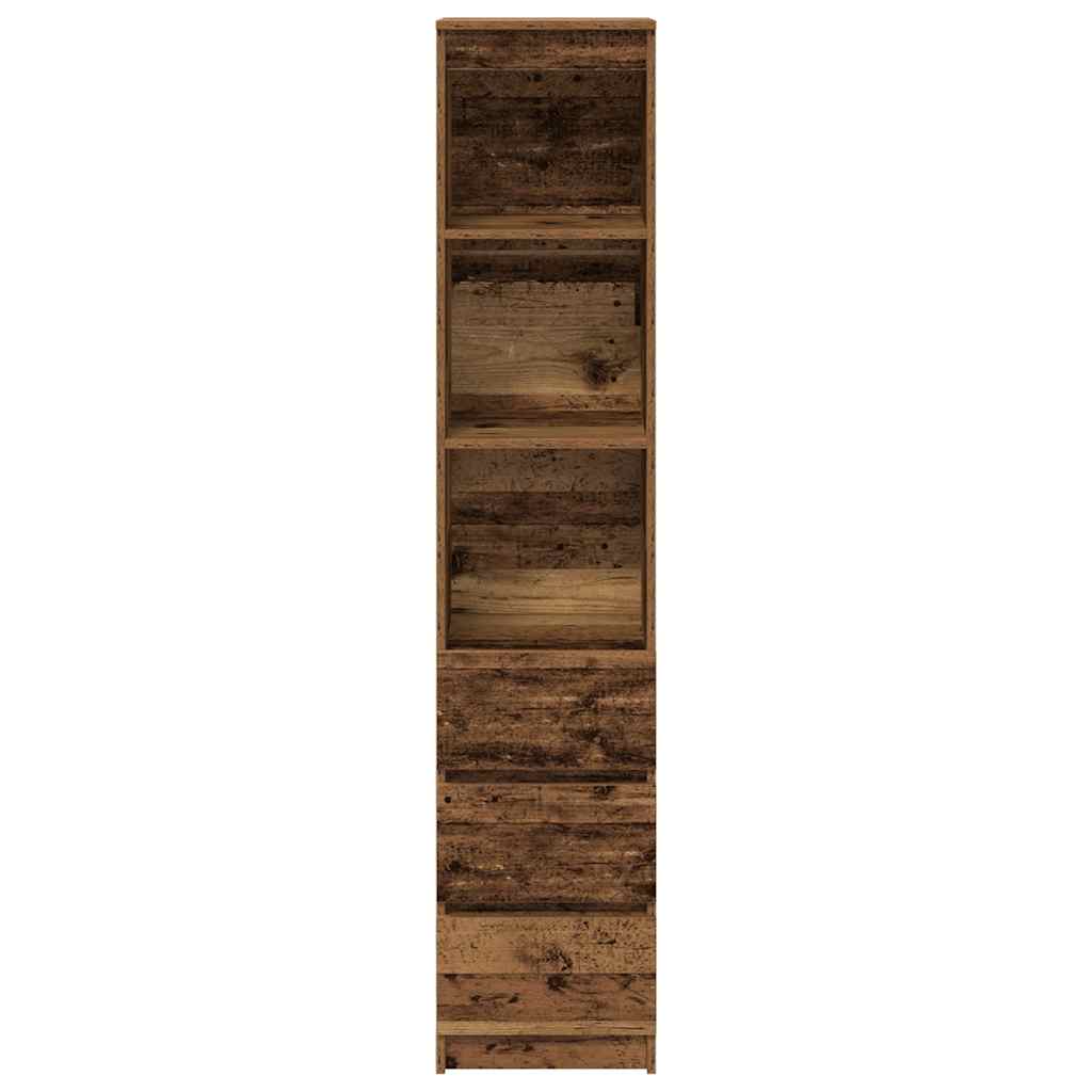 Highboard Old Wood 37.5x35x180 cm Engineered Wood