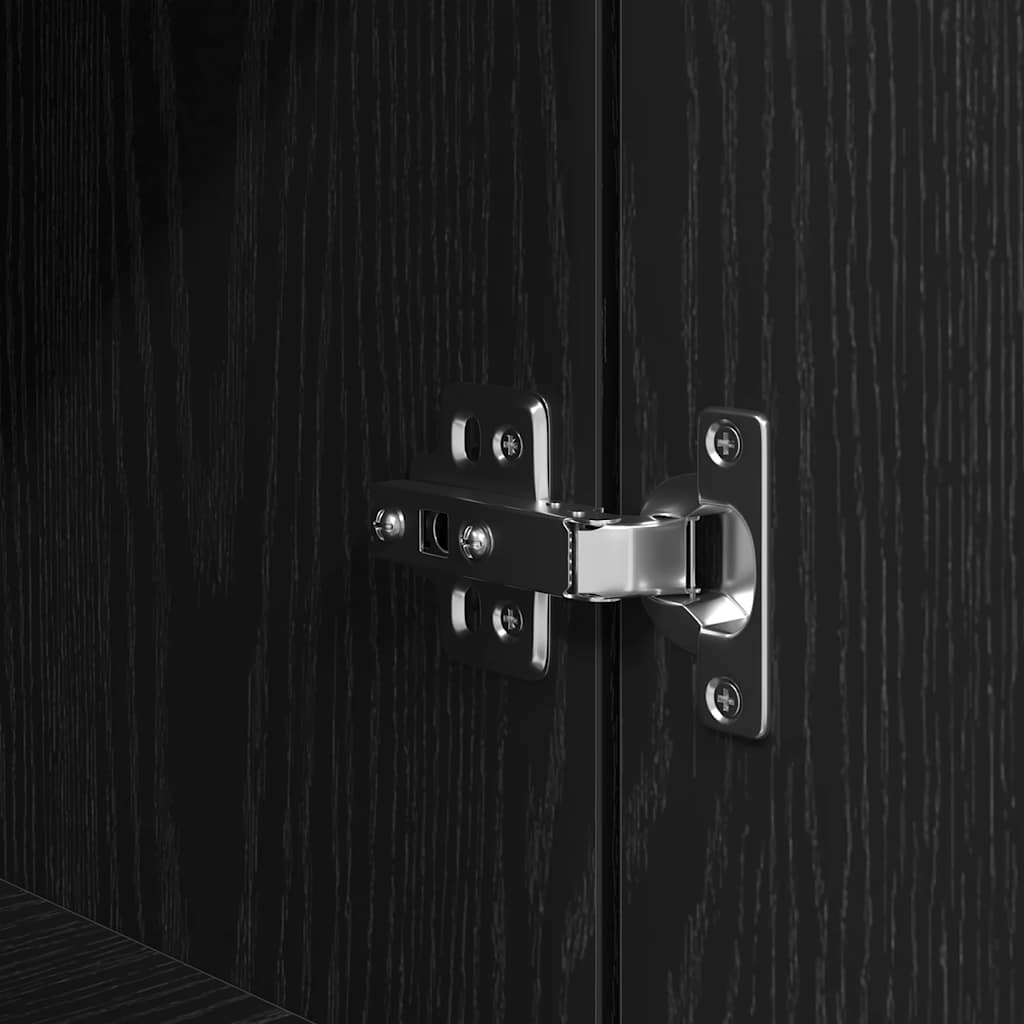 Highboard Black Oak 37.5x35x180 cm Engineered Wood