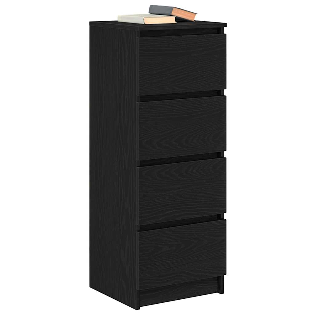 Sideboard Black Oak 37.5x35x99 cm Engineered Wood
