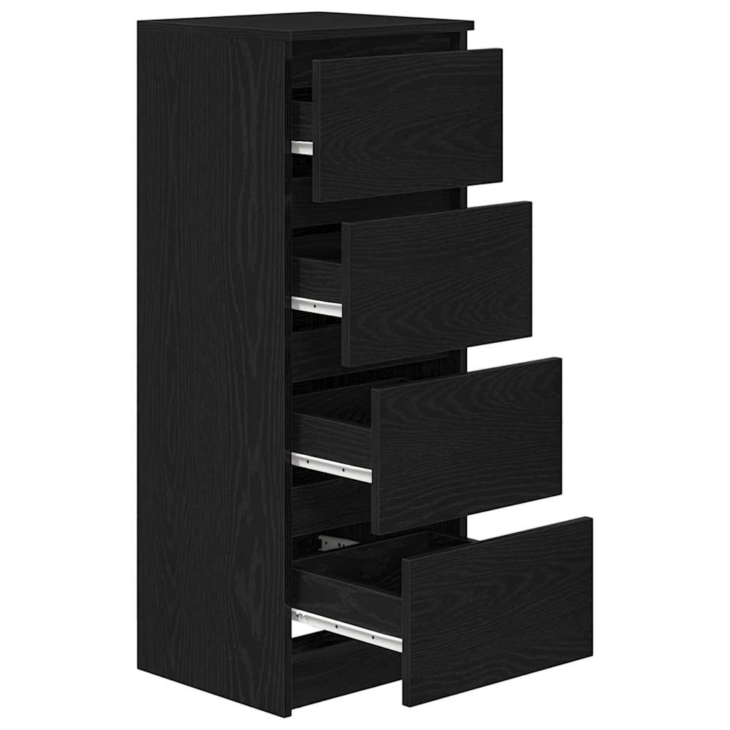 Sideboard Black Oak 37.5x35x99 cm Engineered Wood