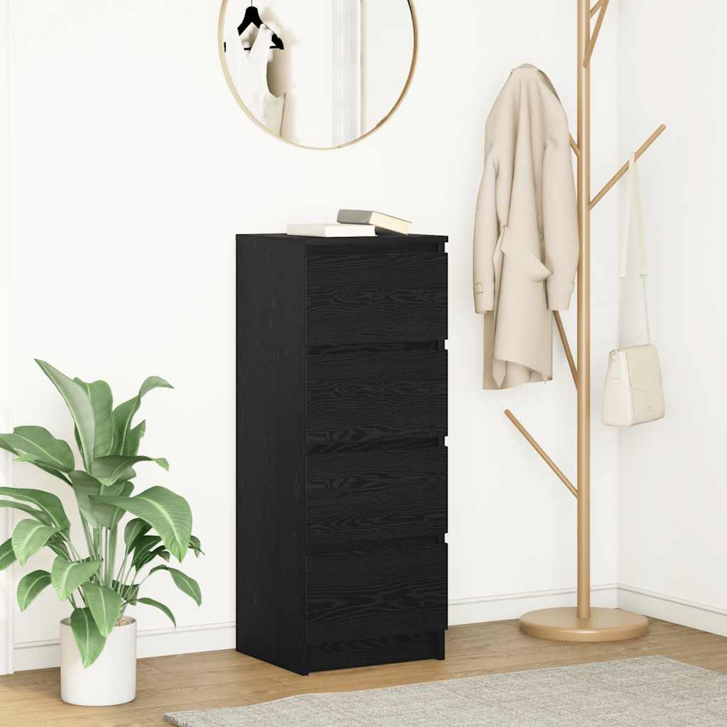 Sideboard Black Oak 37.5x35x99 cm Engineered Wood