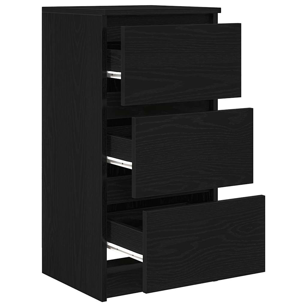 Sideboard Black Oak 37.5x35x76 cm Engineered Wood