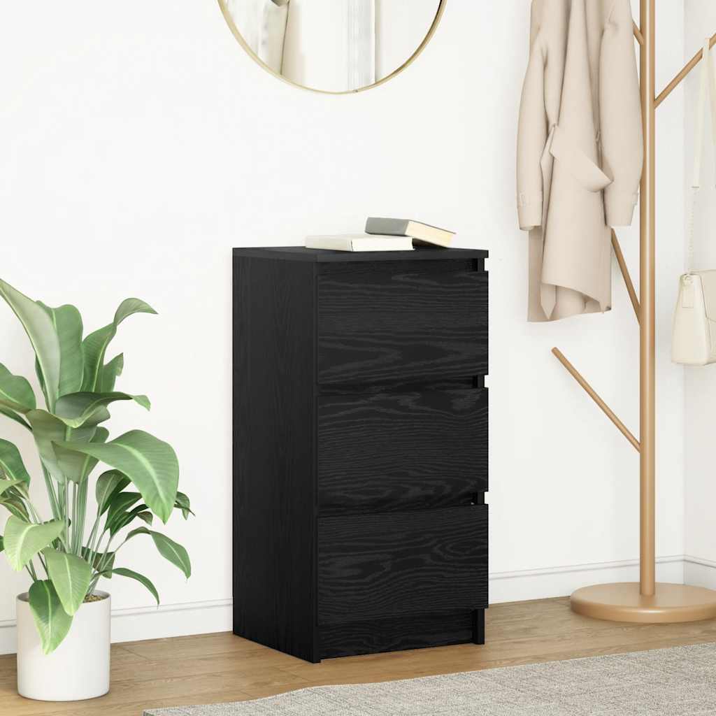 Sideboard Black Oak 37.5x35x76 cm Engineered Wood