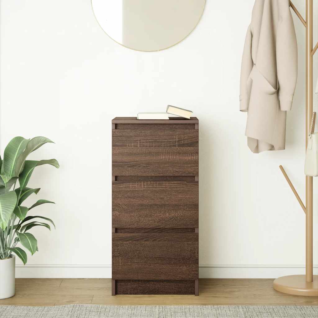 Sideboard Brown Oak 37.5x35x76 cm Engineered Wood