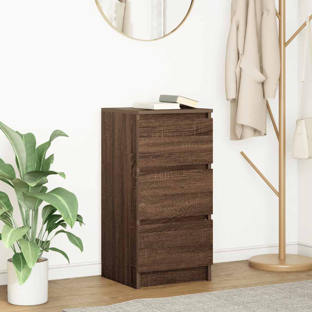 Sideboard Brown Oak 37.5x35x76 cm Engineered Wood