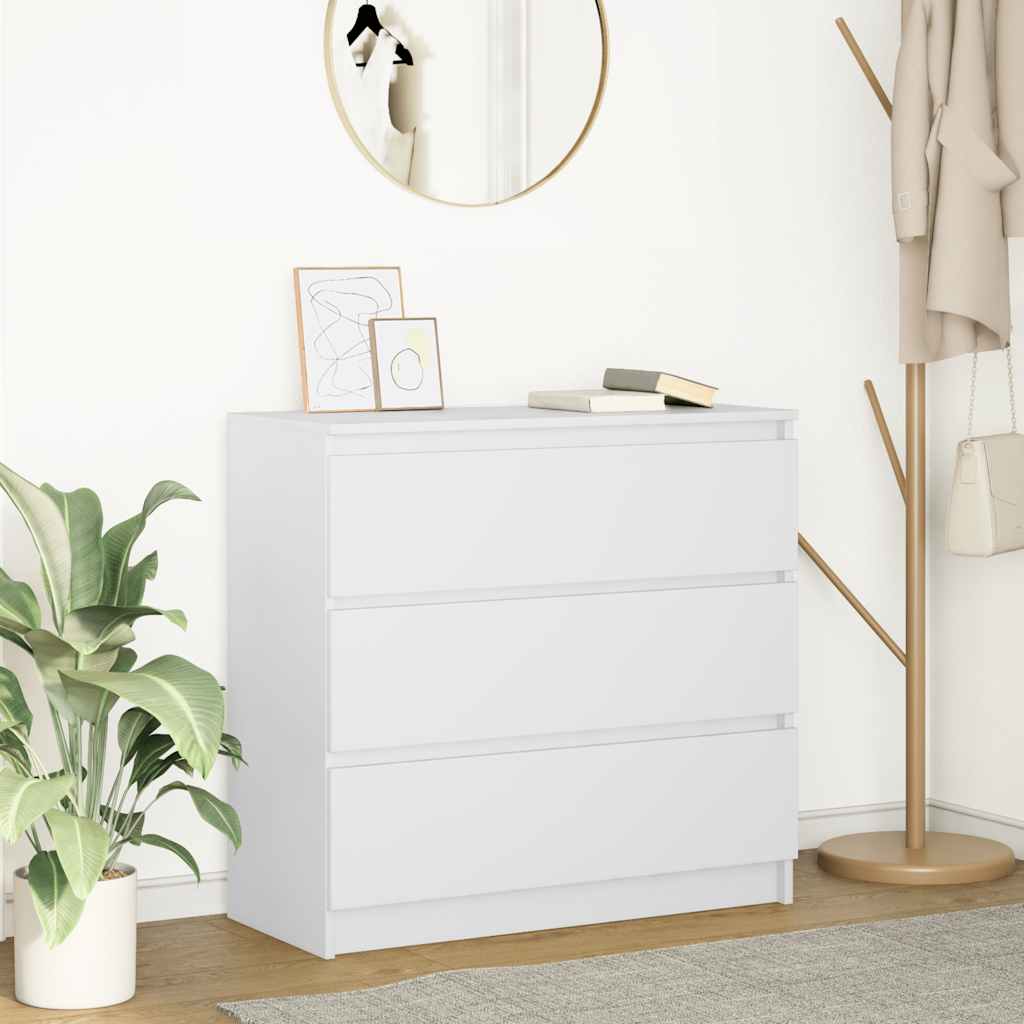 Sideboard White 80x35x76 cm Engineered Wood