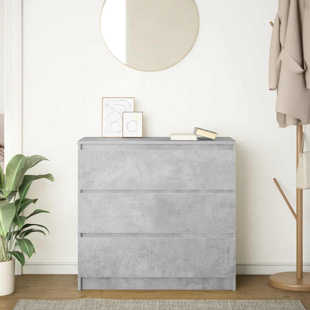 Sideboard Concrete Grey 80x35x76 cm Engineered Wood