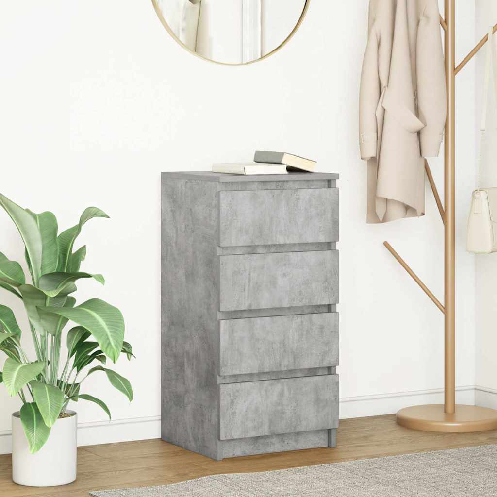 Sideboard Concrete Grey 37.5x35x76 cm Engineered Wood