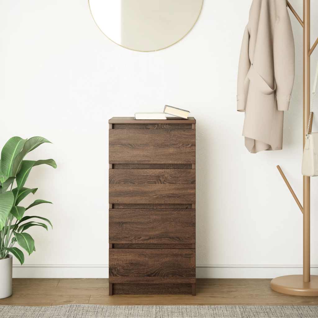 Sideboard Brown Oak 37.5x35x76 cm Engineered Wood