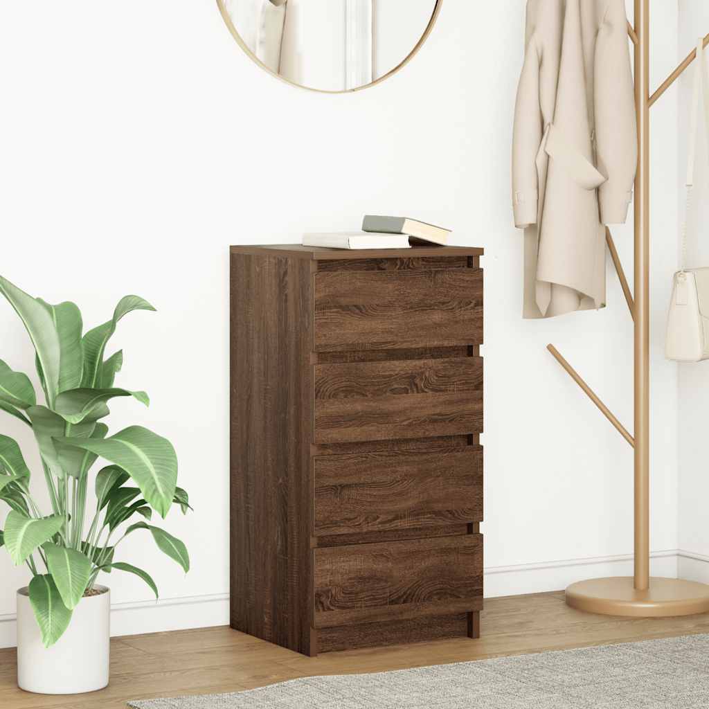 Sideboard Brown Oak 37.5x35x76 cm Engineered Wood