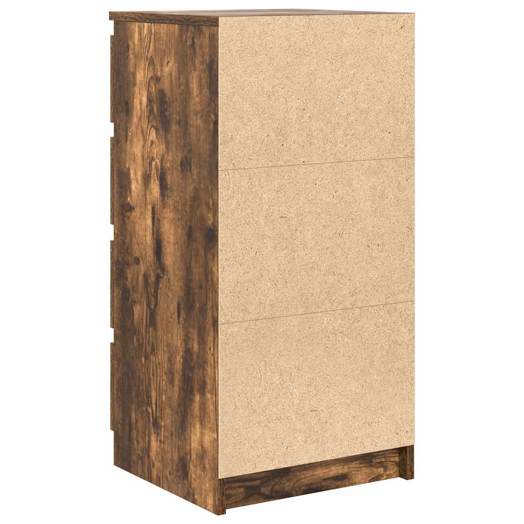 Sideboard with Drawers Smoked Oak 37.5x35x99 cm Engineered Wood