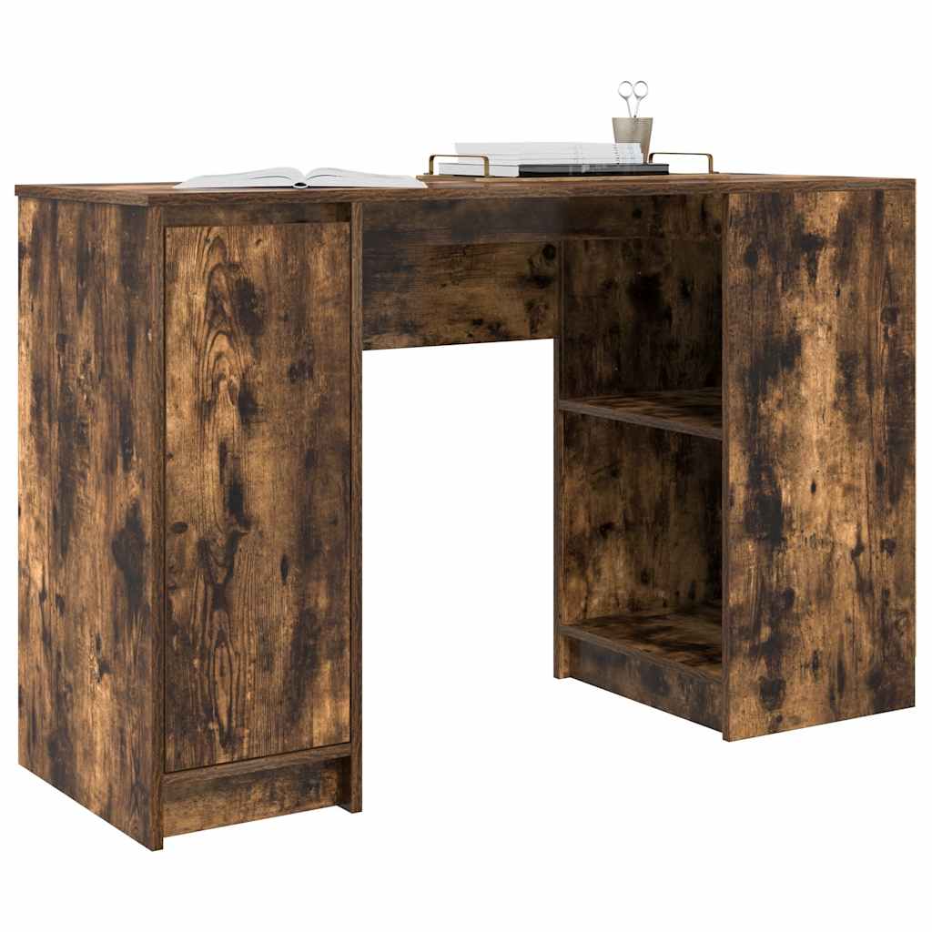Desk Smoked Oak 120x42x76 cm Engineered Wood