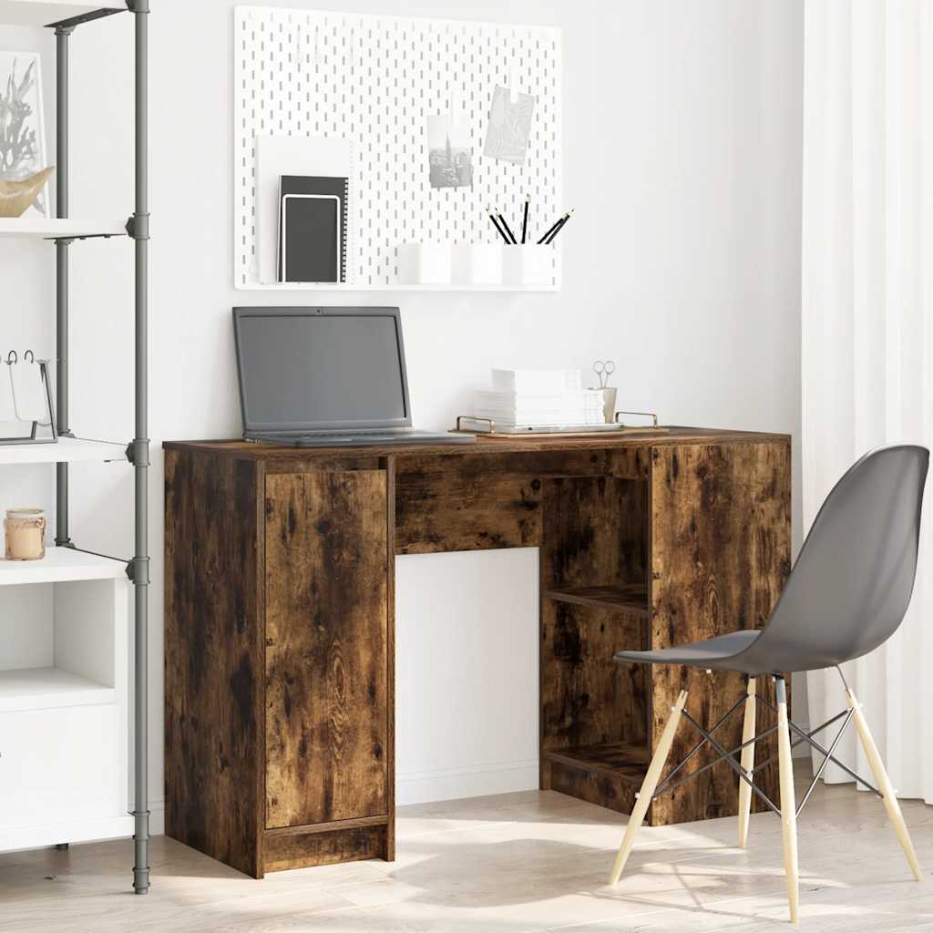 Modern Wooden Home Office Computer Gaming Desk With Storage Cupboard Shelves
