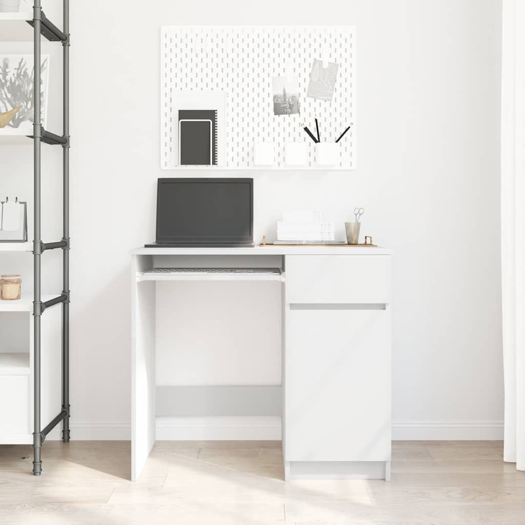 Desk White 86x49x76 cm Engineered Wood